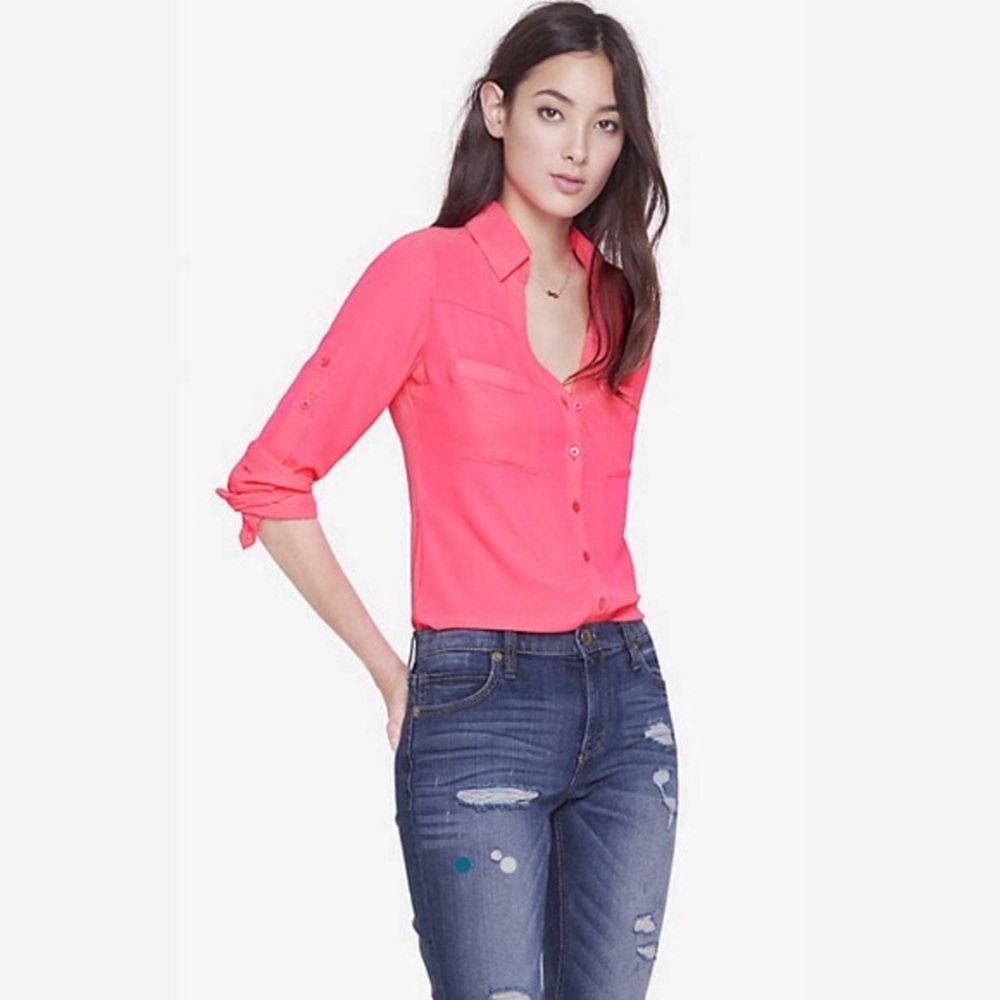 Express Hot Pink Portofino Shirt